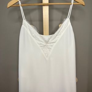 White Camisole with Lace Trim - Size M